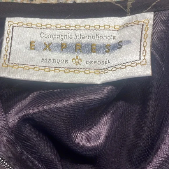 Vintage 90’s Express floral flare mini skirt lined brown pink women’s size 5 6 - Picture 9 of 10